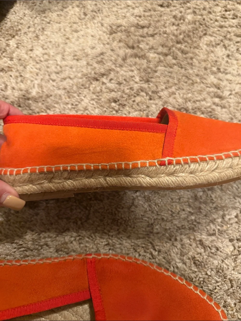 Stuart Weitzman Vibrant Orange Canvas Espadrilles 7.5